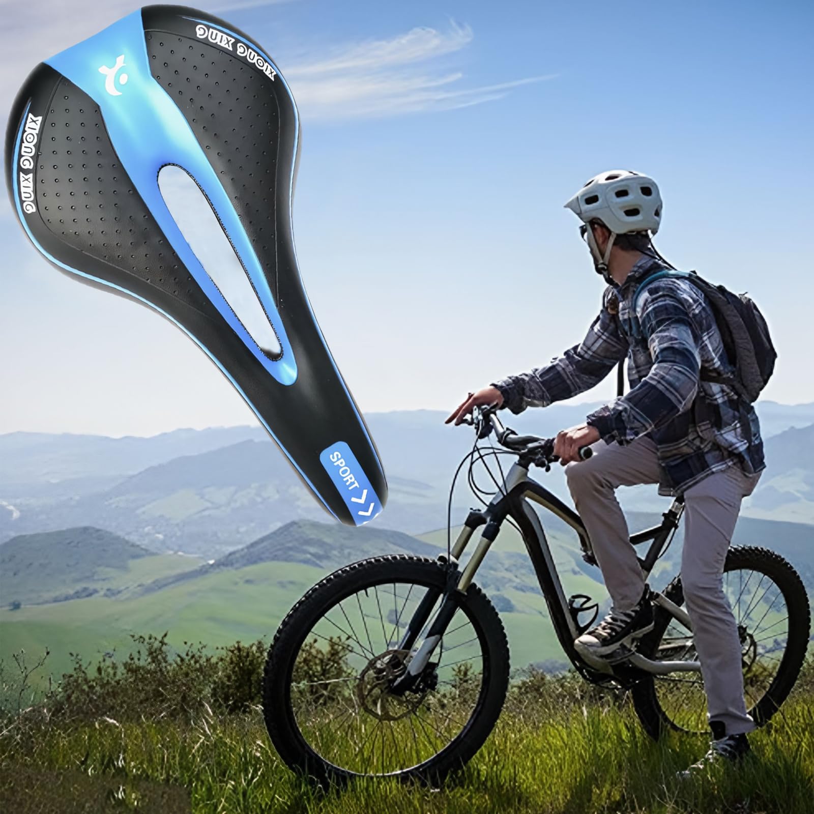 Binnan Sella della Bicicletta, Gel Comfort Anti-Shock Sedile Regolabile MTB Bici da Strada BMX, Bicicletta Pieghevole