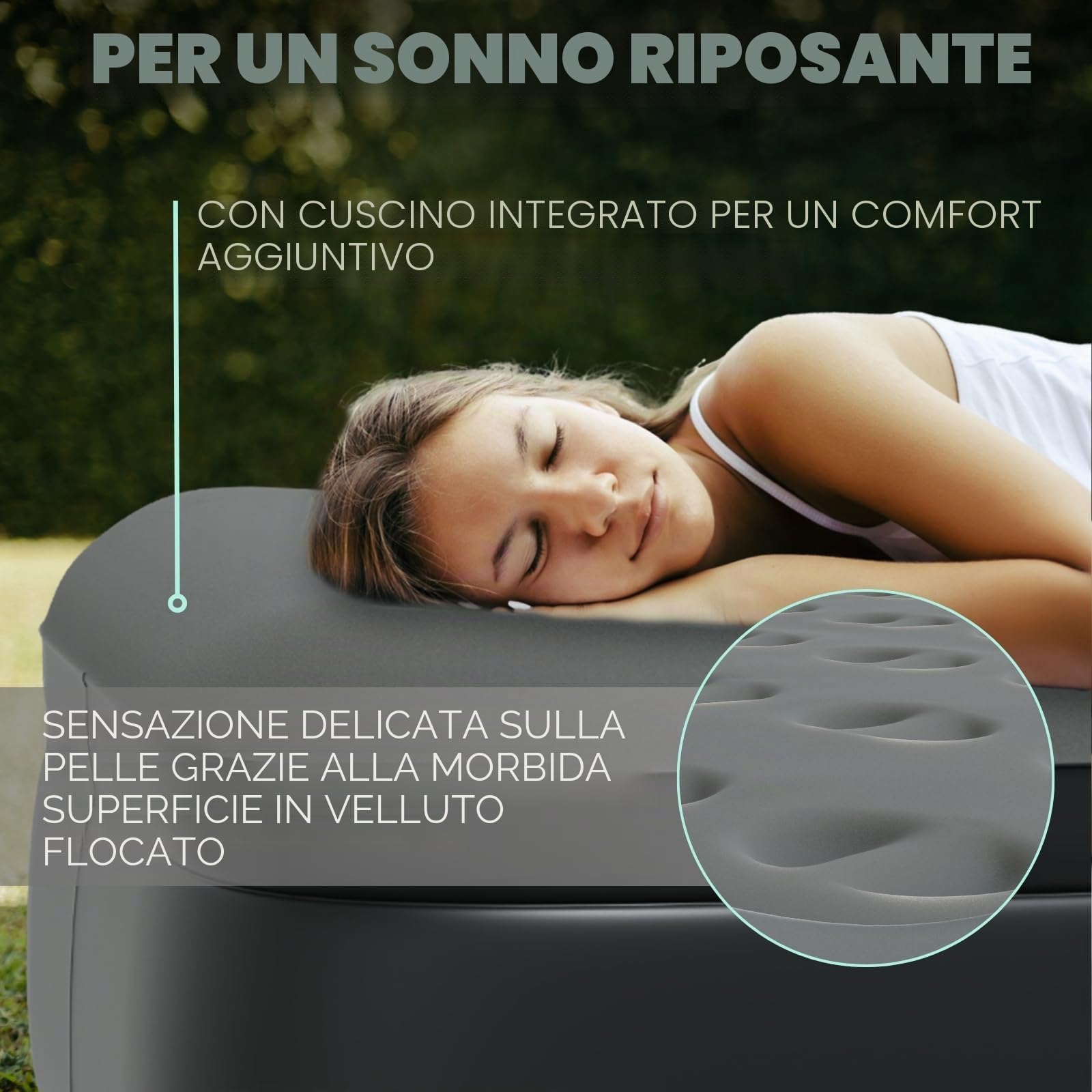 HAGO 24 materassi ad aria di alta qualità, 200 x 160 cm, letto gonfiabile per ospiti fino a 270 kg, comodo materasso ad aria autogonfiante, letto da campeggio di alta qualità