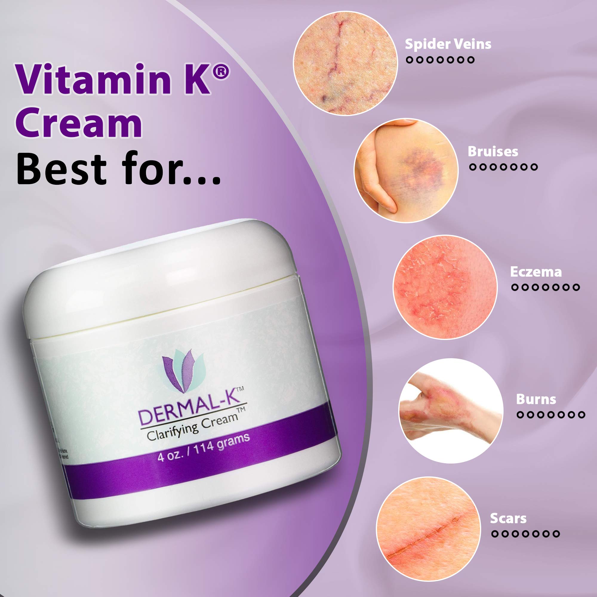 DermalK Vitamin K Cream 4 Ounces Best Formula For Skin Eye Cream