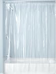 iDesign PEVA Plastic Shower Bath Liner, Mold and Mildew Resistant with Fabric Curtain for Kids, Guest Bathroom