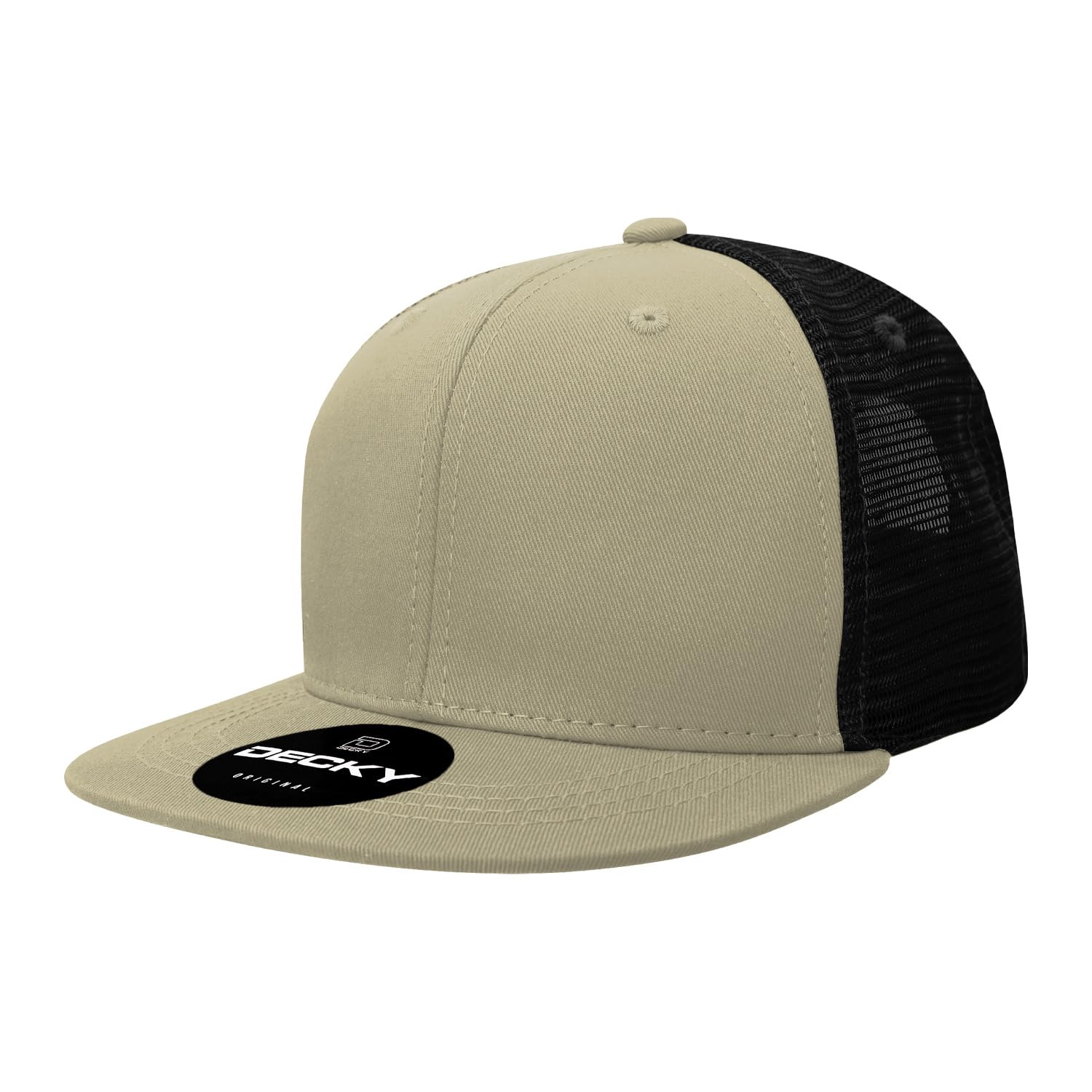 DECKY 6 Panel High Profile Structured Cotton Blend Trucker Hat