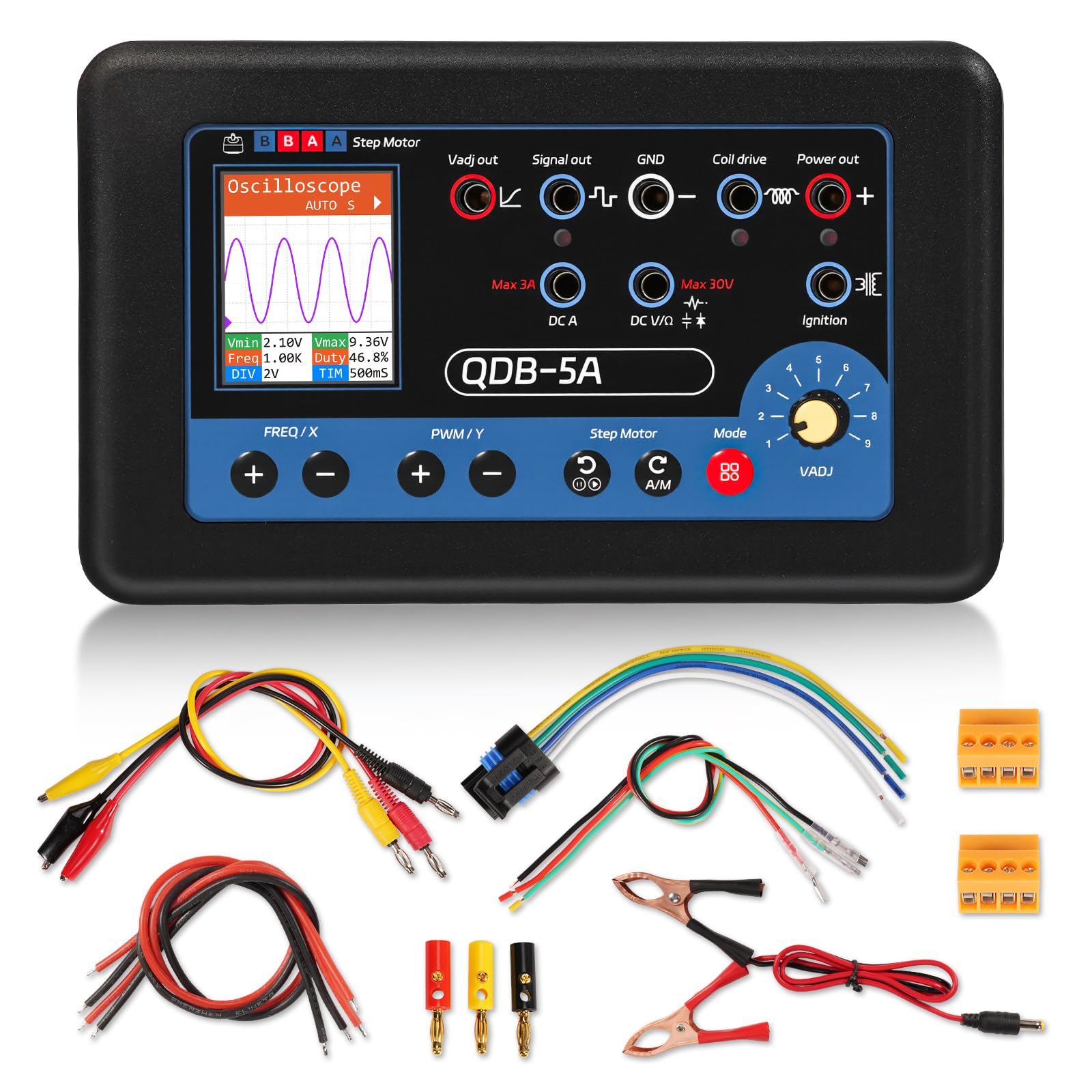 QDB-5A - Probador de bobina de encendido, detector de accionamiento de actuador de automóvil, apto para bobinas de encendido, inyectores de combustible, válvulas solenoides controladas por PWM