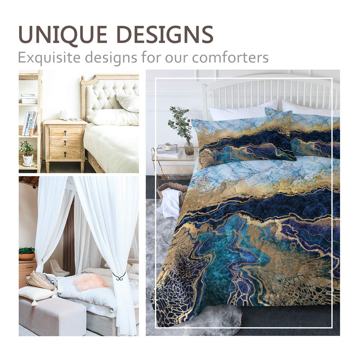 Watercolor Marble Bed Comforter Twin 