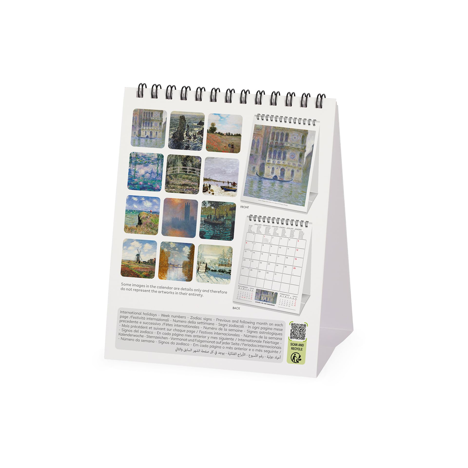 Agenda De Poche 2026 POPRUN – Semainier Compact 16,5x9 Cm, Couverture Rigide écologique, De Janvier à Décembre, 2 Signets