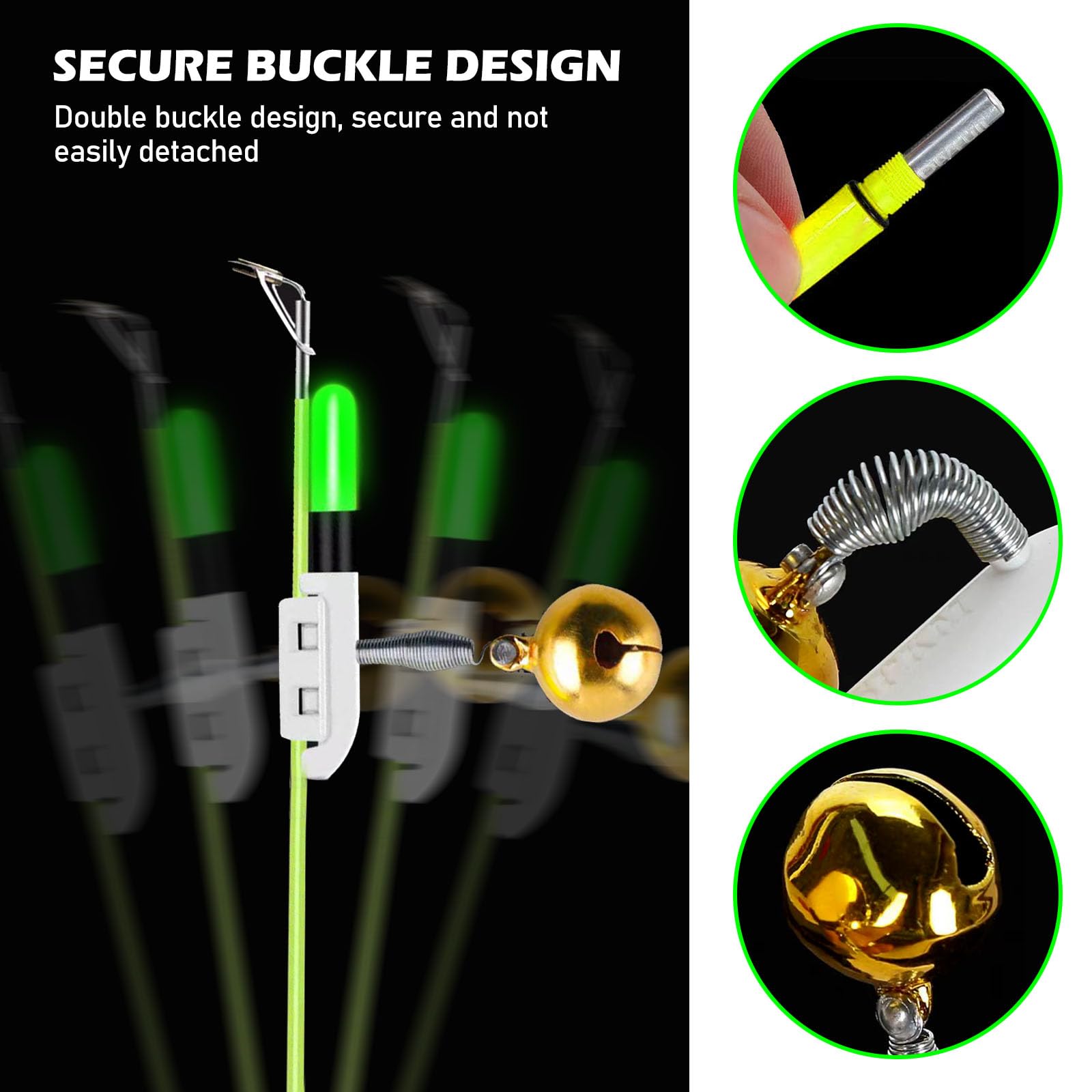 Campane Allarme Pesca A LED Con Luce Notturna - Indicatore Morso Per Canna | Pesca Notturna - Foto 11