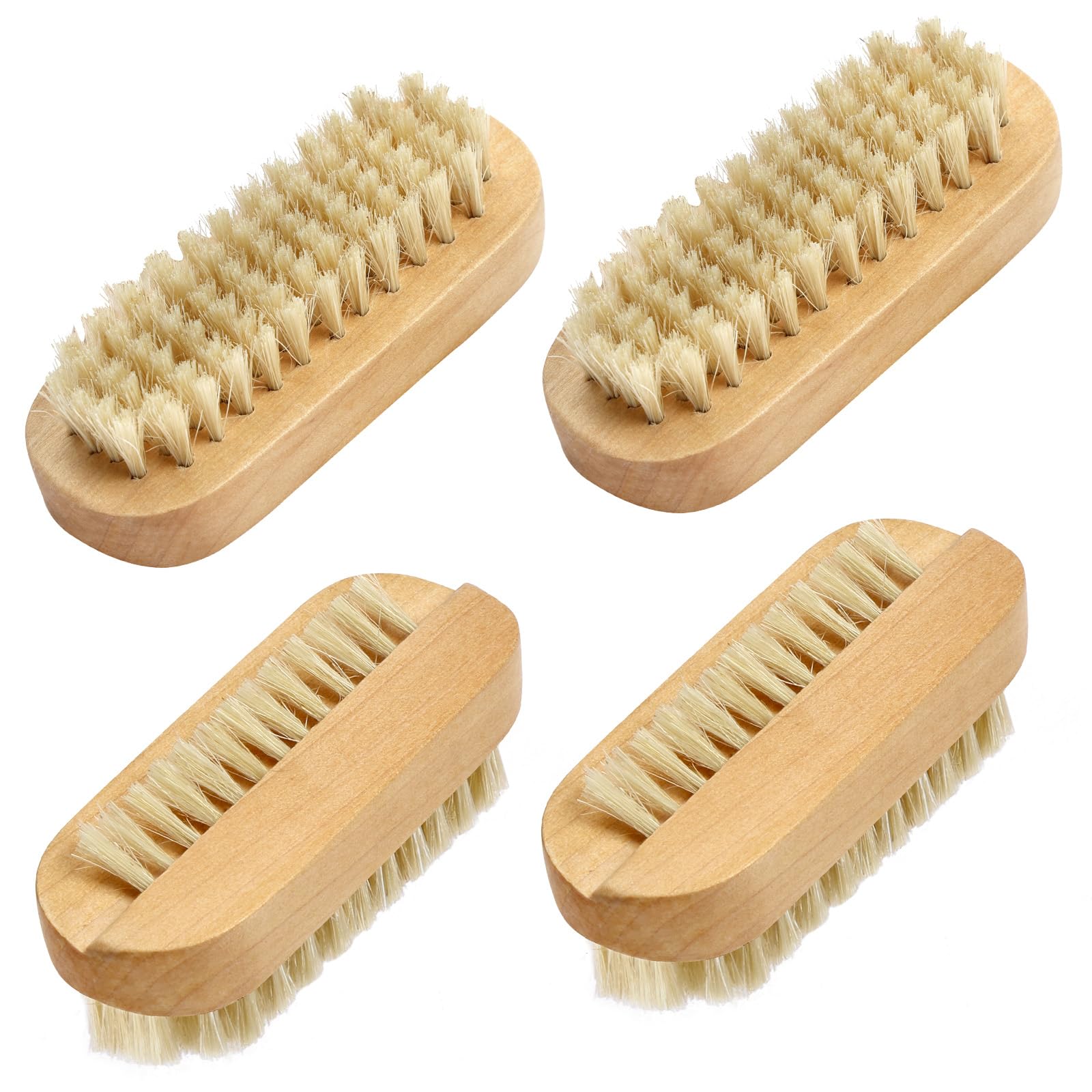 LOPHE Spazzola per Unghie in Legno, 4 pezzi Spazzola per Pulire, Spazzolina Unghie Manicure, Spazzolino Unghie Bambini per Pulizia Delle Unghie