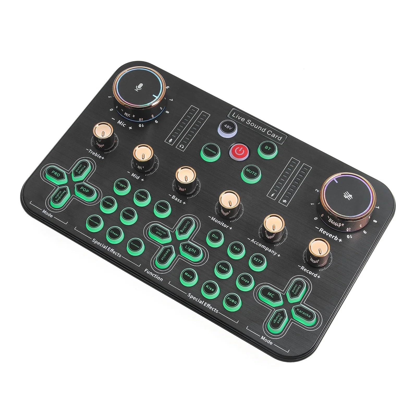 DJ Controller, Live-Soundkarte, DJ-Mixer, Interface, Live-Soundeffekte, DJ-Controller for e PCs, Live-Streaming, Medienaufzeichnung,