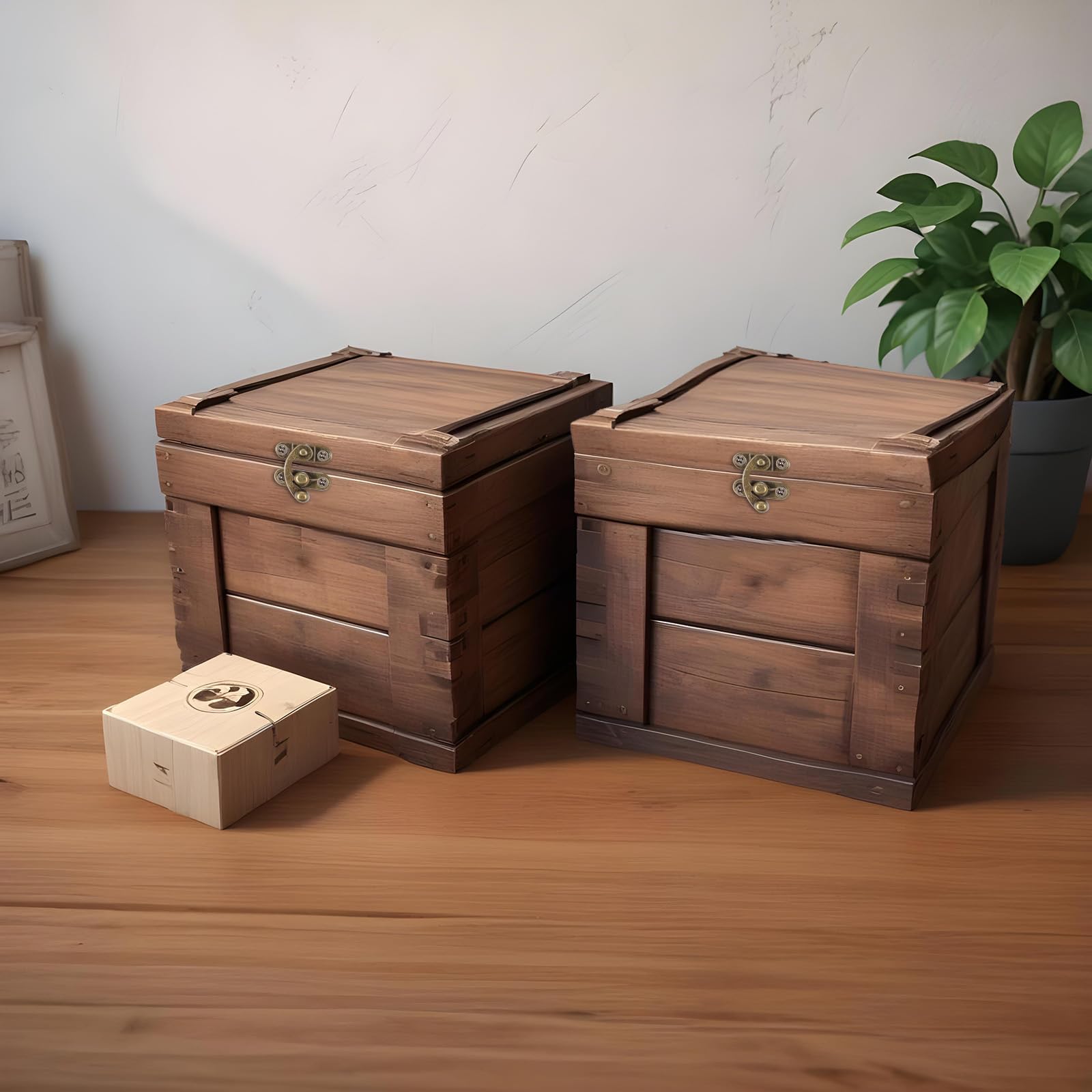 2 zestawy antycznych kłódek z zamknięciem napinającym w stylu retro, szybkie zapięcie, haczyk w stylu retro, do mebli, skrzynek drewnianych, pudełek na biżuterię, brązowe