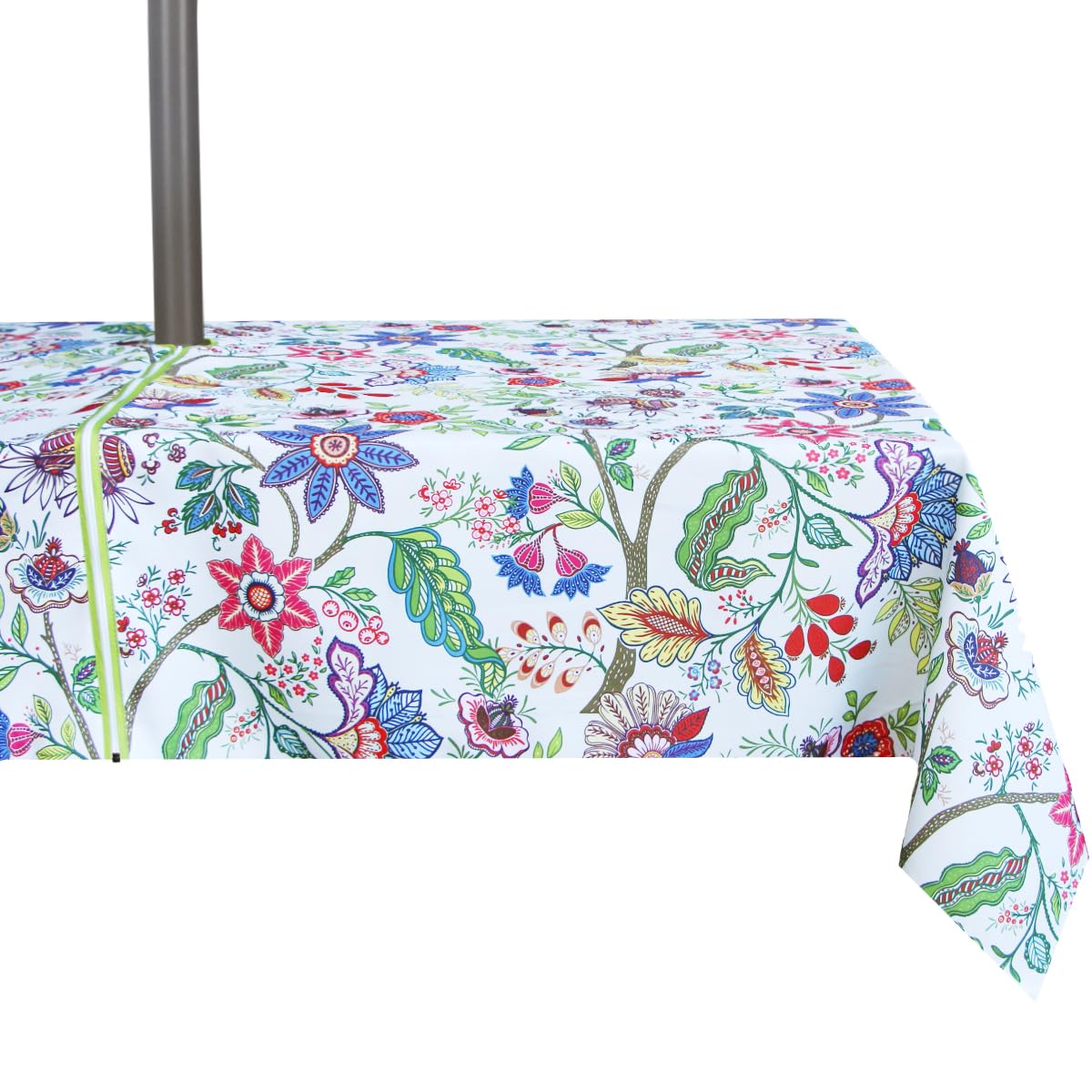 EHouseHome Outdoor Indoor 60x84 inch Rectangle Tablecloth with Umbrella Hole, Waterproof Zippered Patio Table Cloth, Perfect for BBQs, Parties, Summer Gatherings
