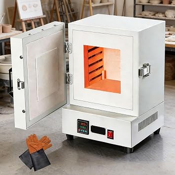 2000 W Electric Kiln, Melter Furnace Oven Pottery Kilns, 1150C Max Temperature, Compact Tabletop Melting Furnace for Jewelry Making, Metal Casting, Pottery Glazing