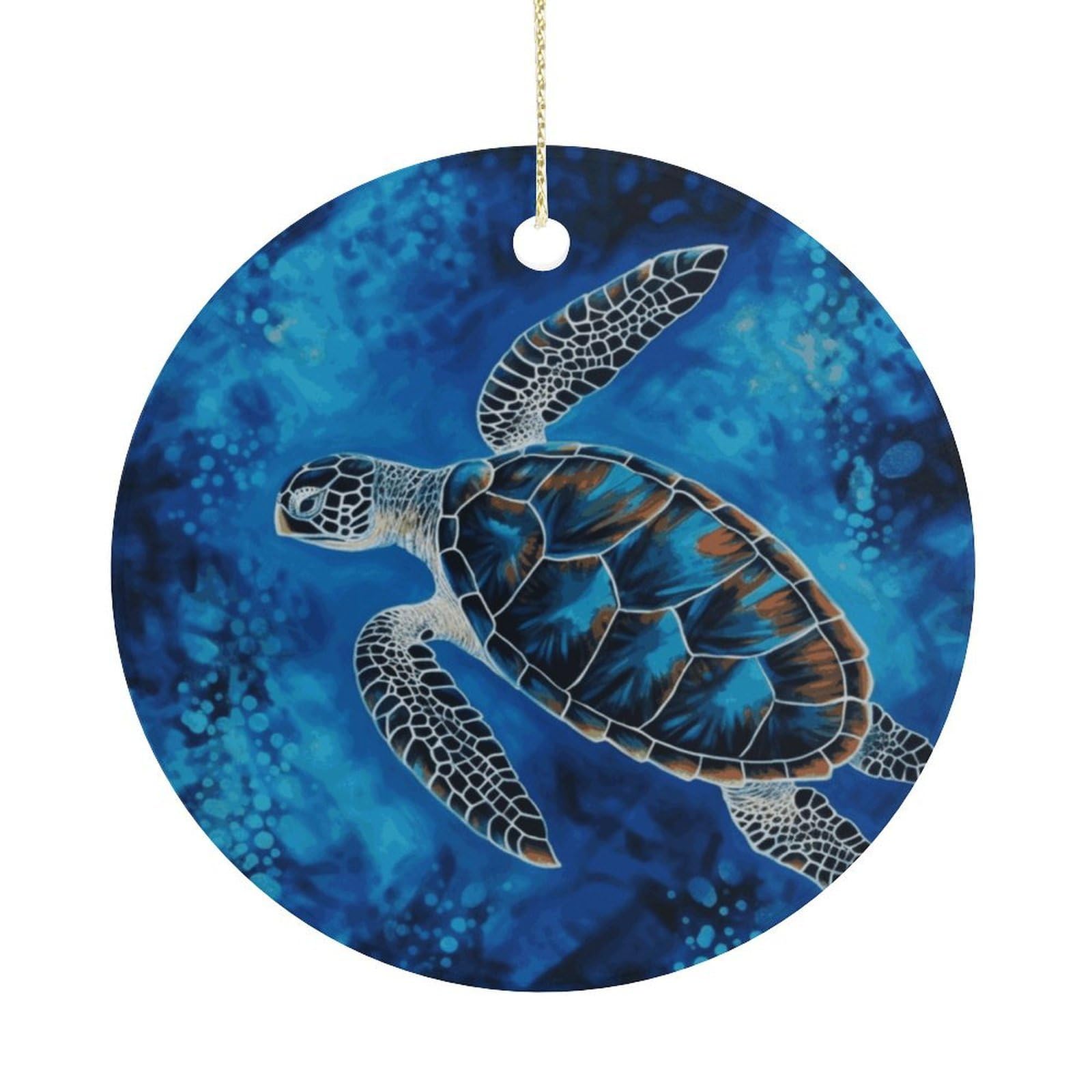 Adfgyerh Women's Style Sea Turtle-Blue Hanging Ceramic Ornaments, Christmas Tree Decorations, Funny Home Decor Gifts For Sisters & Work Best Friends