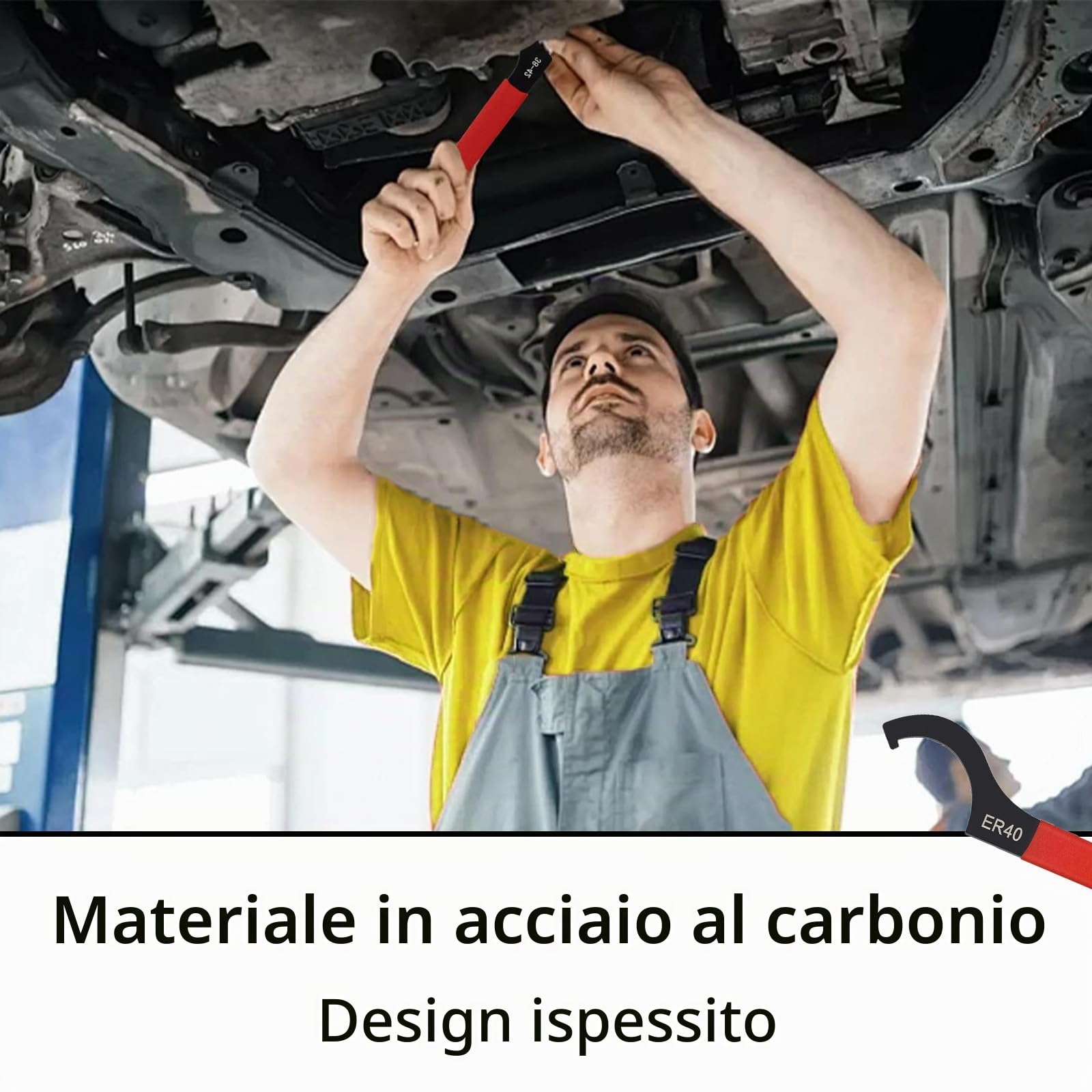 C Gancio Chiave Chiave, 4 PZ Regolabile C Gancio Chiave,Chiave a Gancio Regolabile,Strumento di Rimozione Della Chiave a Filetto per Sospensioni,Attrezzo per ammortizzatori con Impugnatura Antiscivolo