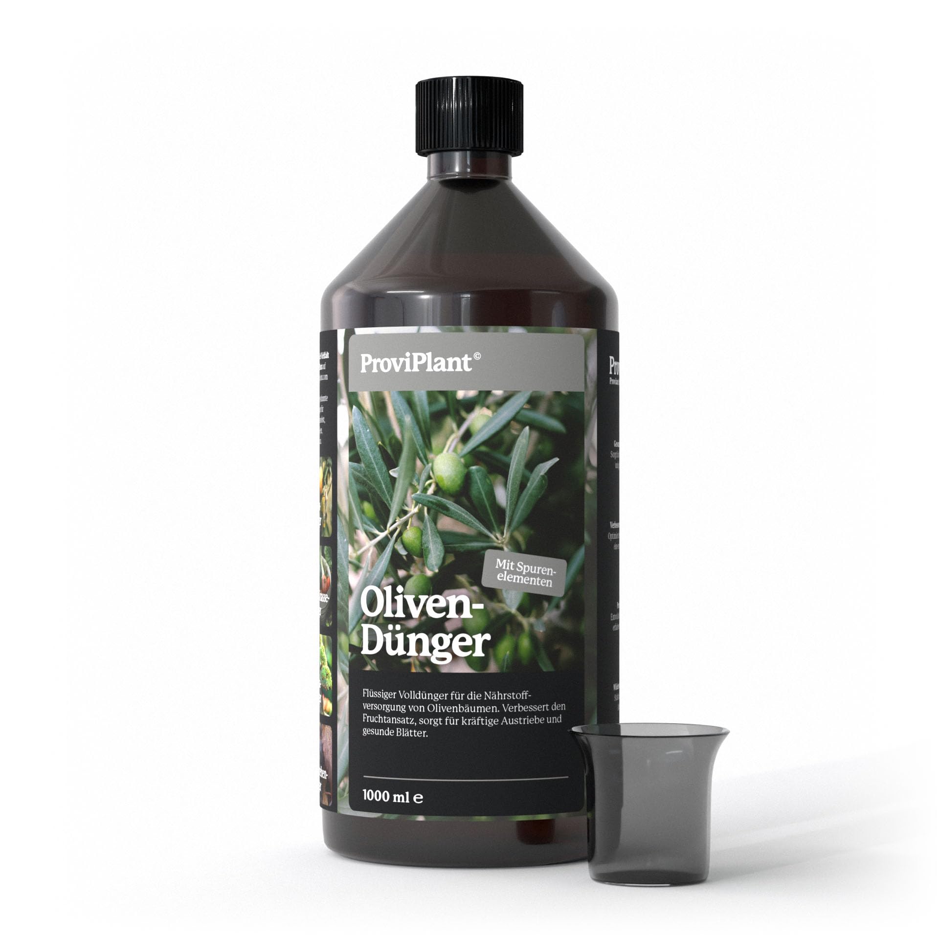 ProviPlant Oliven Flüssigdünger – Spezialdünger für Olivenbäume – 1 Liter Konzentrat für bis zu 200 Liter Gießwasser – Indoor & Outdoor – Made in Germany