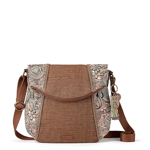 Sakroots Foldover Crossbody Bag in Cotton Canvas with Adjustable Strap, Sienna Spirit Desert II