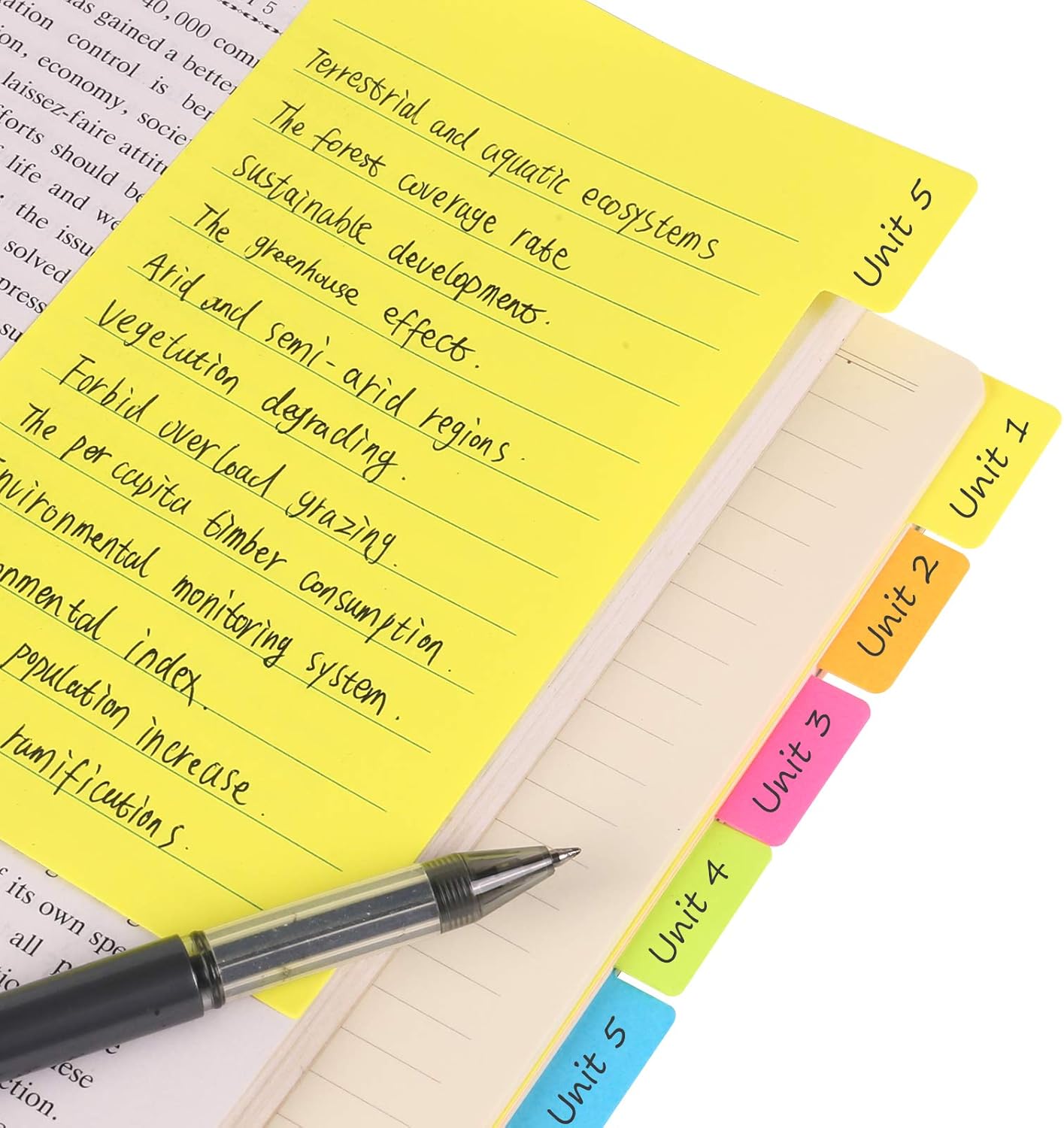 Eagle Divider Sticky Notes, SelfStick Lined Note Tabs, Bookmark Index