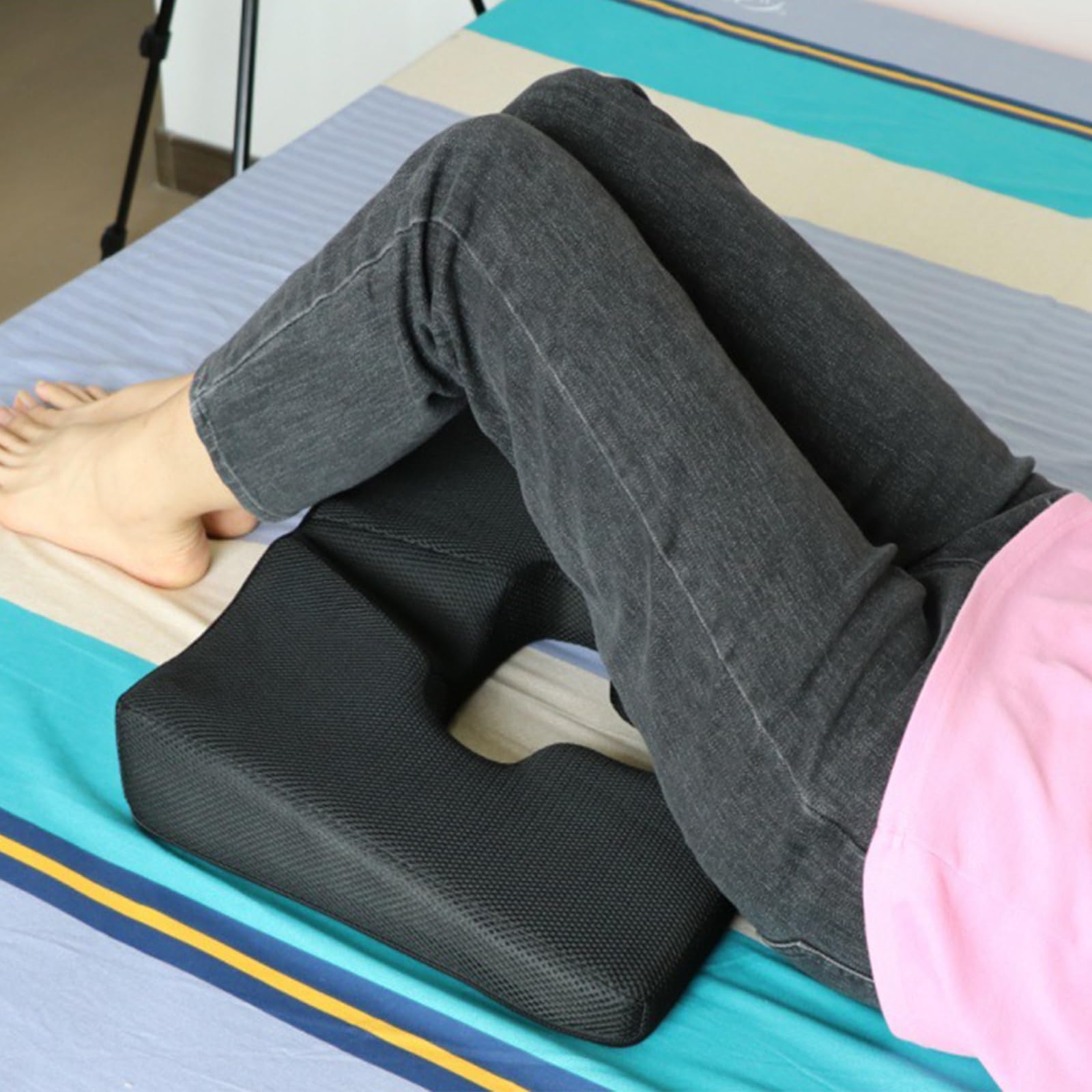 Poduszka przeciwodleżynowa, pianka z pamięcią kształtu, ergonomiczna poduszka do siedzenia, otwór w kształcie litery T, dla osób cierpiących na obłoże, na wózku inwalidzkim i długim siedzeniu