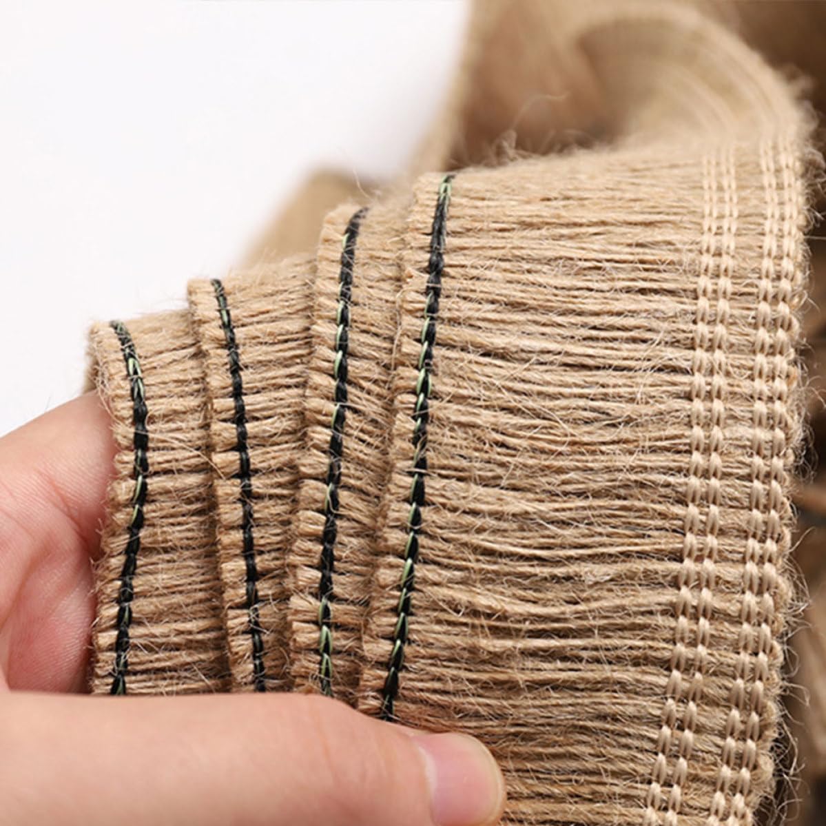 DOITOOL Quastenband aus Leinen Seilquaste 50m Rolle Selbstgemacht Dekoband für Brautstrauß Dekoration Hochzeitsaccessoires und Fotowand für Bastelarbeiten