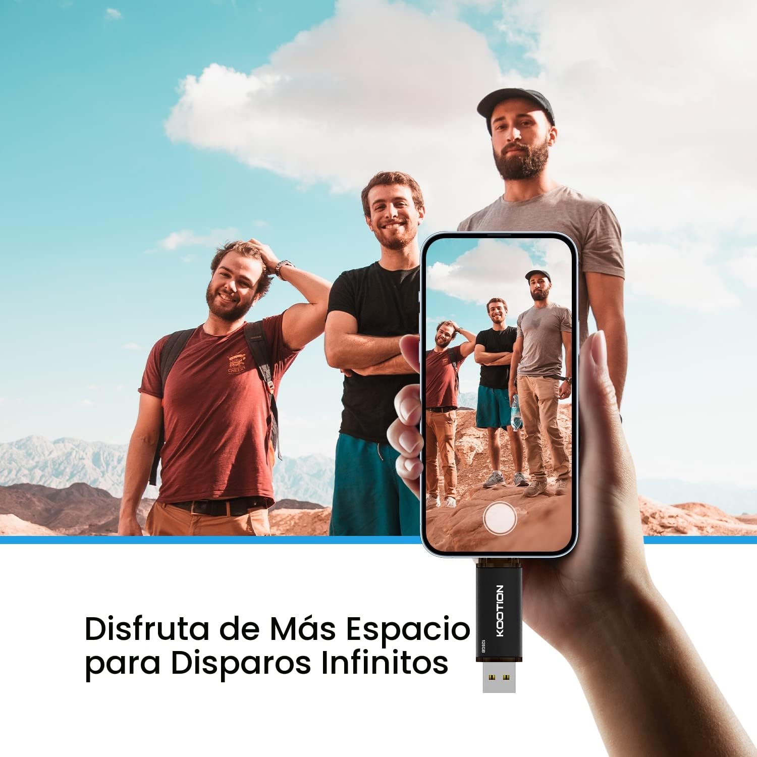 KOOTION Memoria USB de 128 GB, USB C OTG 2.0, 2 en 1, 128 G, Unidad Flash Tipo C Flash Drive 128 Gbyte con Llavero Impermeable para PC/portátil, teléfono móvil Tipo C
