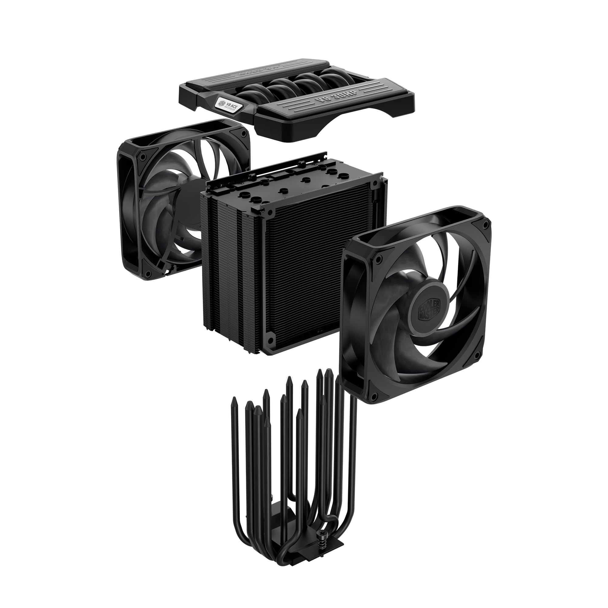 Cooler Master V8 ACE 3DHP AMD CPU Air Cooler - Tecnologia brevettata 3D Heat Pipe, doppie ventole PWM ad alto flusso d'aria da 120 mm, pale ventola LCP premium, raffreddamento silenzioso e