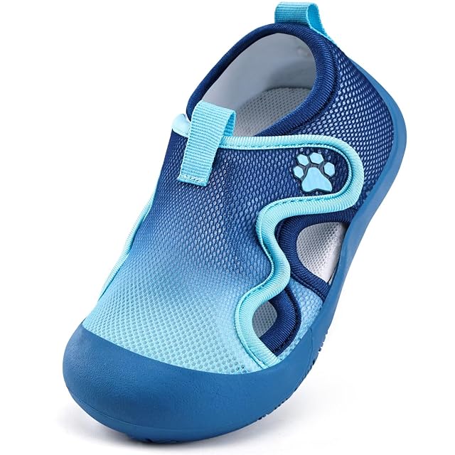 WateLves Toddler Wide Barefoot Water Shoes Kids Quick Dry Beach Shoes Girls Boys Non-Slip Aqua Athletic Sneakers for