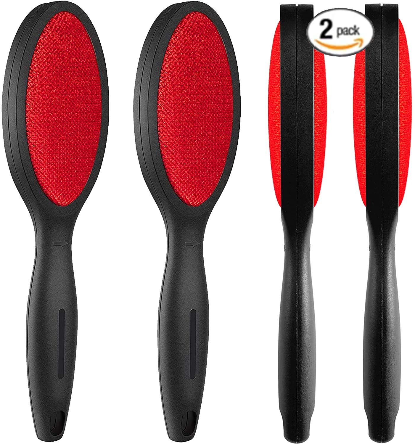 COLAFAN Lint Brush Magic Lint Remover Brush for Clothes Pet Hair - 2 Pack, Double Sided, Black