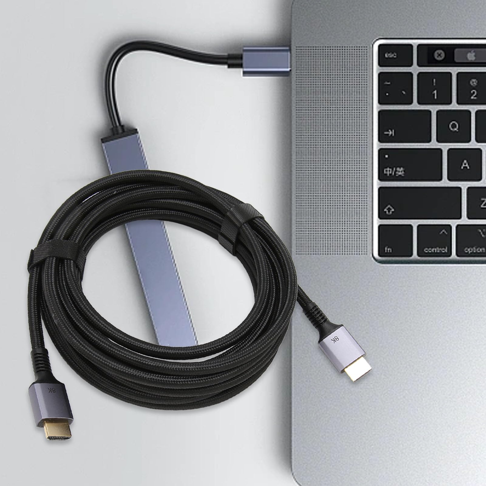 Fockety Cavo HDMI 8K, 8K a 60Hz Interfaccia Multimediale 4K a 120Hz Cavo Video HD, Conduttore OFC Puro Diametro Filo 16,4 Piedi 6,7 Mm Interfaccia Multimediale HD 2.1 Cavo per TV HD 8K