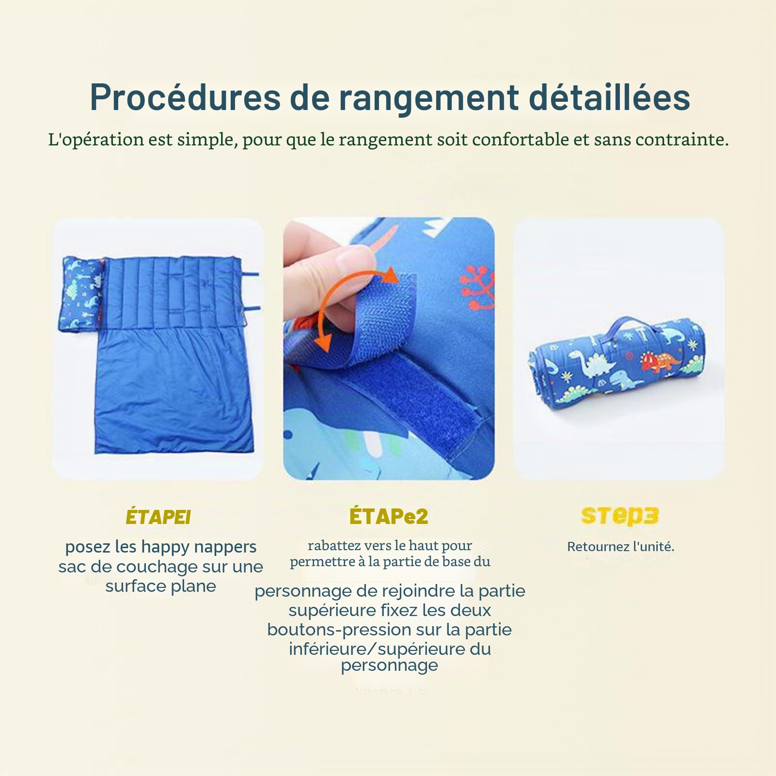 Tapis de sieste de camping en plein air pour enfant doux et lavable Motif dessin animé imprimé dinosaure