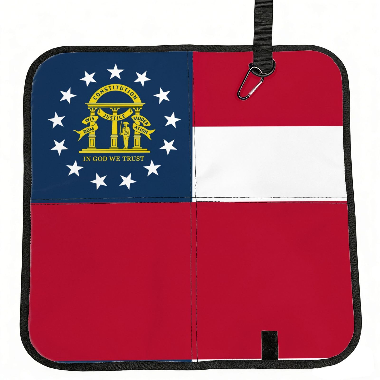 OKFSTY Georgia Flag Print Fold Away Seat Cushion Portable Outdoor Pad Polyester Bleacher Bench Mat Travel Picnic Pad