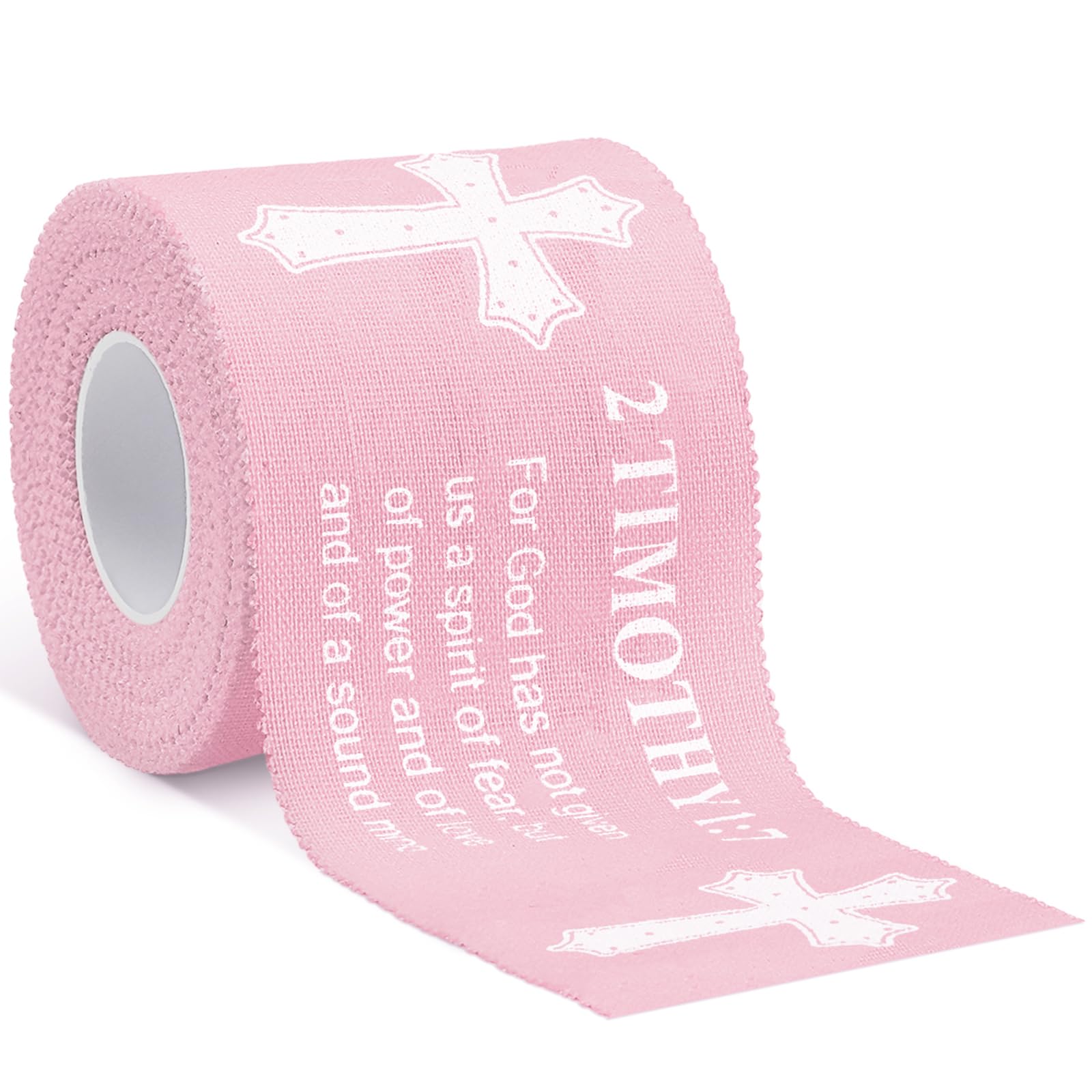 Zeyune 1 Pcs Christian Athletic Tape 2in x 23ft Cotton Zinc Oxide Wrist Tape Religious Bible Verse Sports Tape for First Aid Injury Wrap, Trainers,