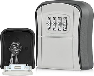 Diyife Key Safe Wall Mounted, [New Version] Heavy Duty Key Lock Box Waterproof Key Storage Lock Box, Aluminum Alloy Resettable 4 Digit Combination Lock Box for House Keys, Car Keys [5 Keys Capacity]