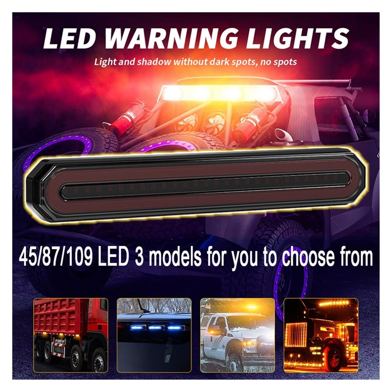 Tira De Luces Borde 45 87 109 12-24V Intermitente para Camión Todoterreno Ingeniería Advertencia Lateral Accesorios para Automóviles Luz de Frenos
