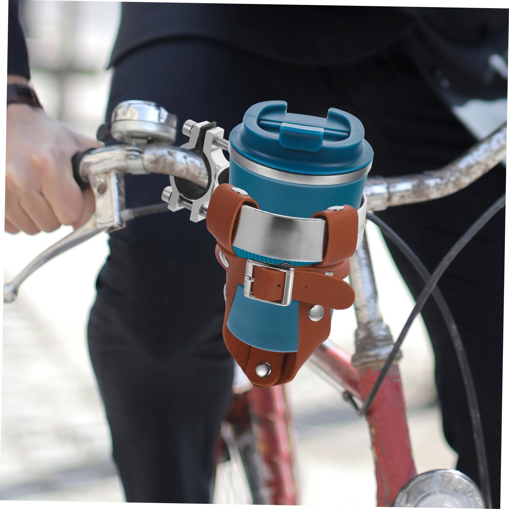 Yardwe 3sätze Vintage Pu Fahrrad Flaschenhalter Für Getränke Einstellbarer Fahrrad Wasserflaschenhalter Für Lenker Praktische Halterung Für Fahrräder Für Radfahrer Und