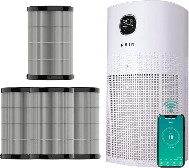 Smart Air Purifier Bundle with 3 Year Filters WiFi App Control PM2 5 Monitor Large Room Air Cleaner