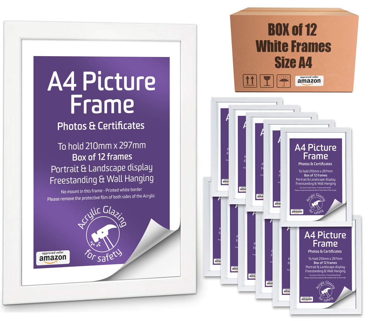 Buy Box of 12 A4 Picture Frames A4 White Frame, A4 Frame, A4 Photo