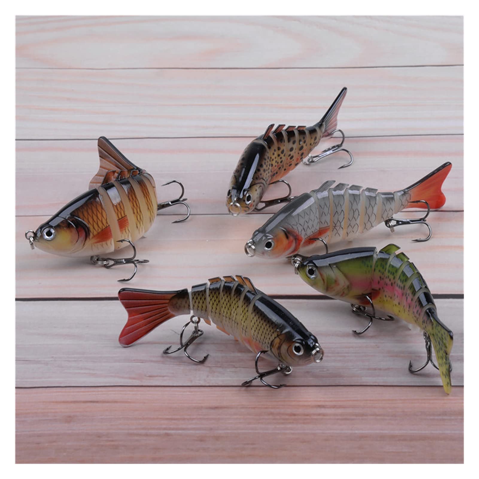 Señuelos Pesca Pesca de señuelos articulados Artificiales Hard Switebait Conjunta Wobbler Hard Lure Trolling for truchas Bass Pesca 5pcs / Bolsa Cebo Artificial