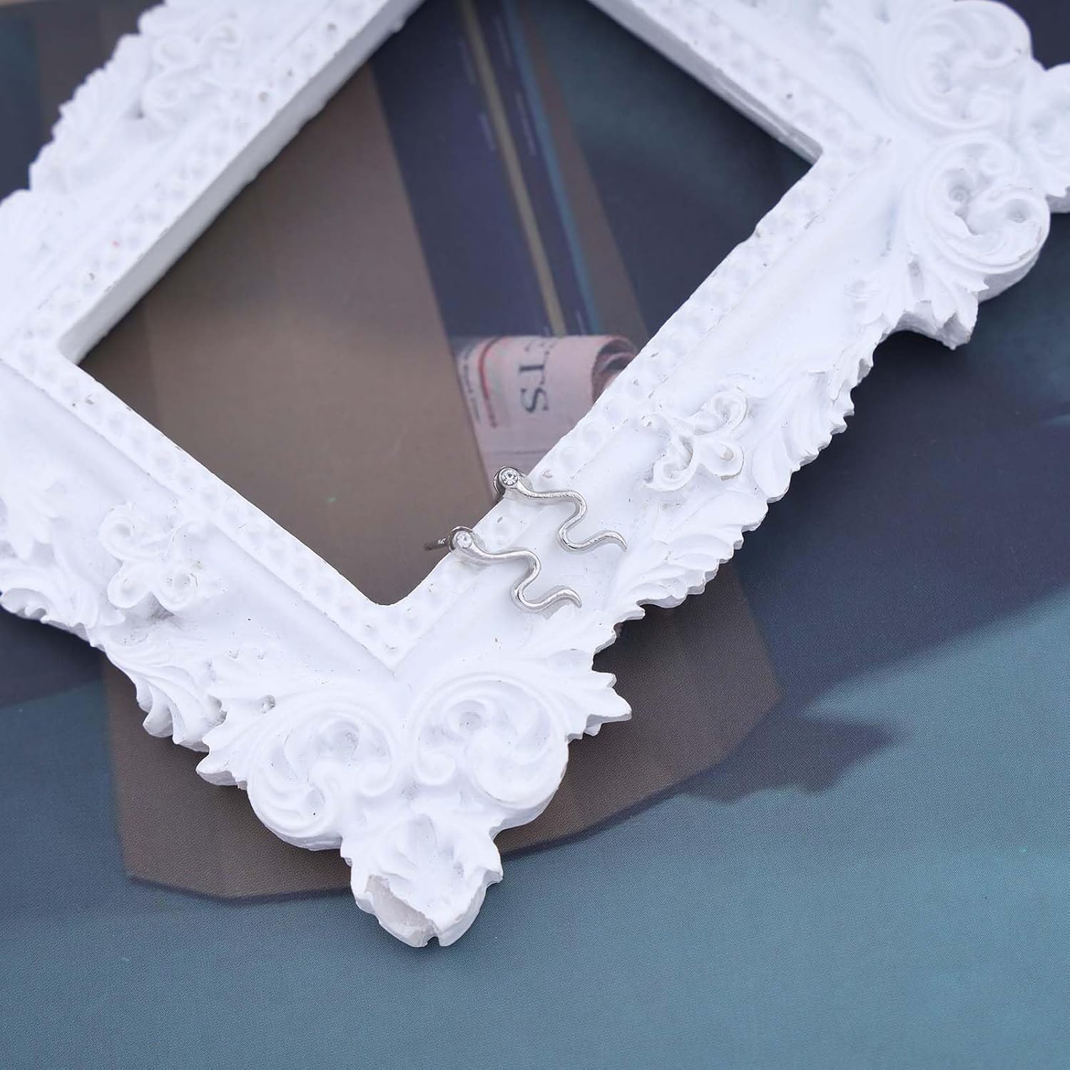 Boho Crystal Snake Earrings Silver Snake Stud Earrings Punk Small Serpent Earrings Minimalist Snake Animal Earrings Jewelry for Women - Image 3