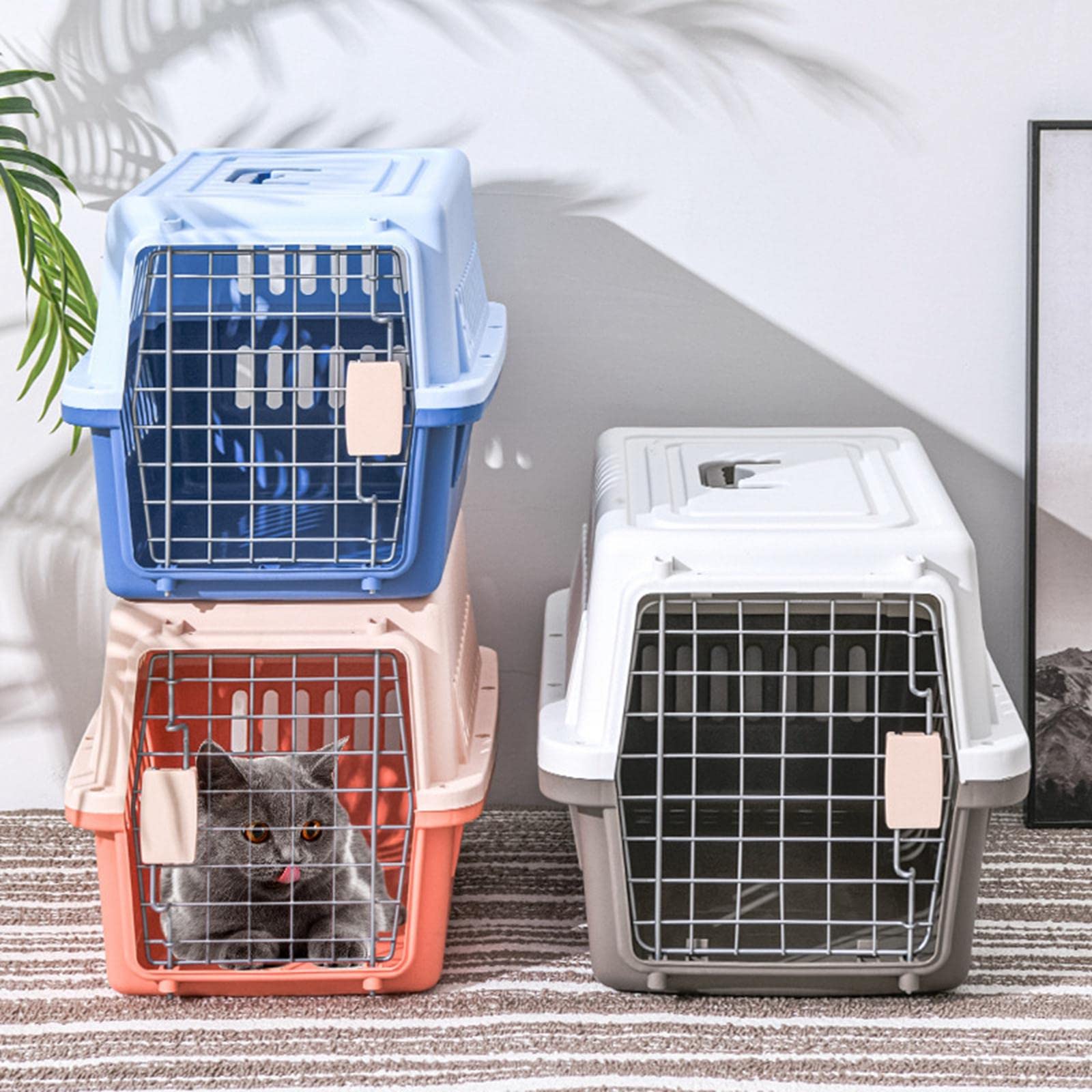 Transportín Portátil para Perros, Organizador de Transporte de Animales, Caja de Suministros para Mascotas, Bolso de Mano, Transportín Rígido para Gat, Naranja