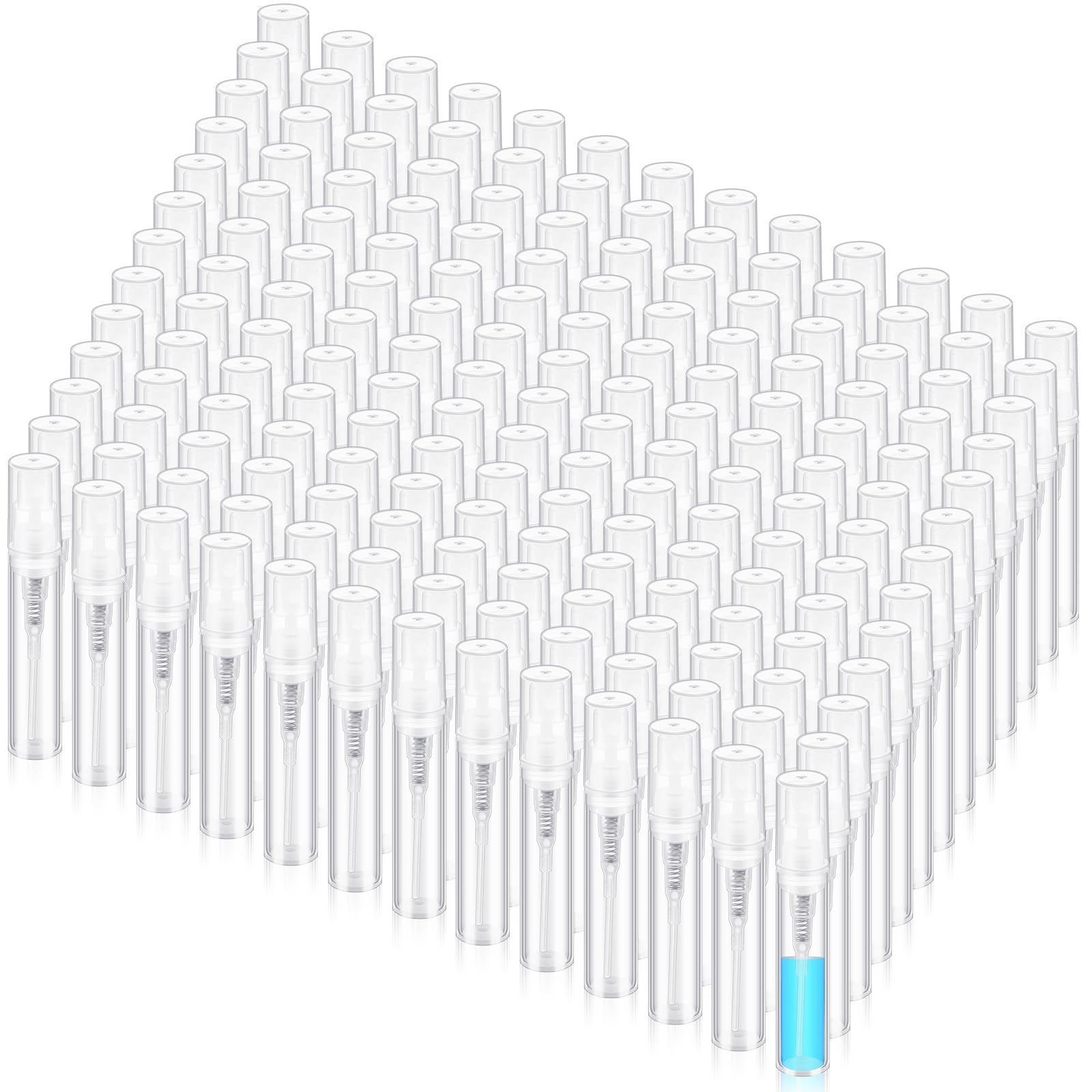 Zhehao 200 Pcs Mini Spray Bottles 3 ml Clear Plastic Perfume Bottles Refillable Fine Mist Perfume Atomizer Portable Empty Sample Containers for