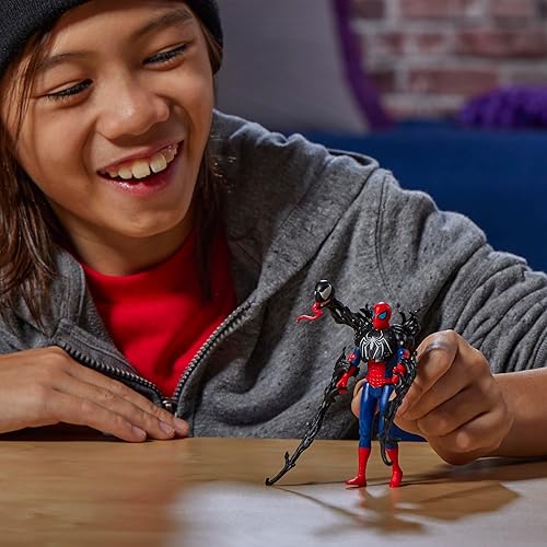Miniatura 5 de Spider-Man Marvel VenomVersus Epic World of Action - Figura de lujo con accesorios, juguetes de superhéroes de 4 pulgadas para niños a partir de 4