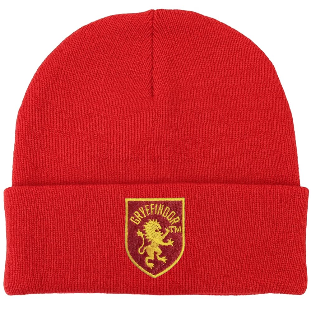 Gryffindor Simple Crest Knit Beanie - Unisex for Men and Women, Red