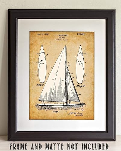 Miniatura 4 de Sail Boat - 11x14 Unframed Patent Print - Makes a Great Lake House or Cabin Decor and Gift Under $15 for Sailors and Sailing Enthusiasts