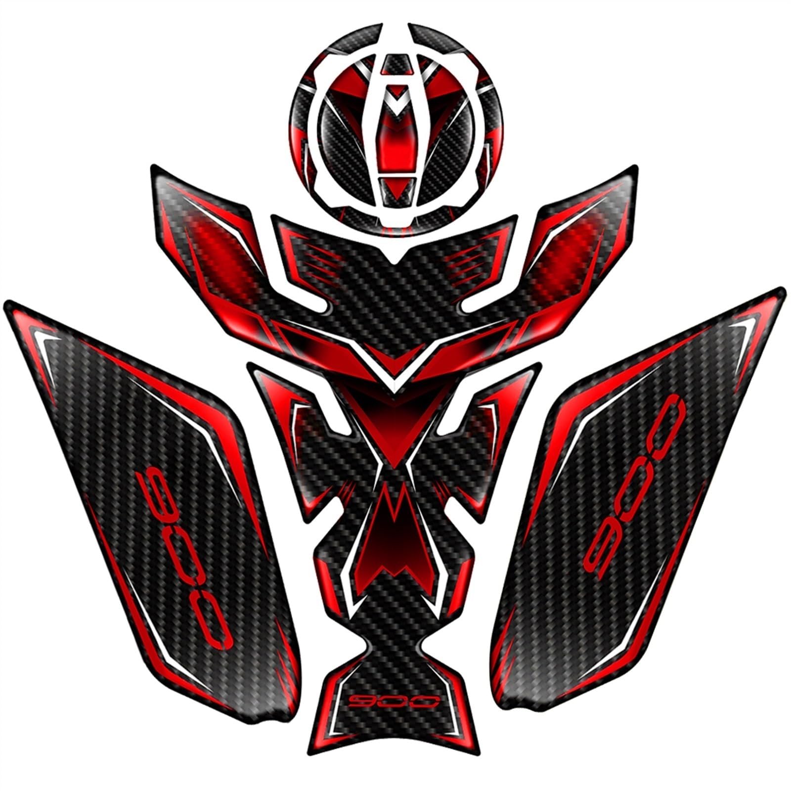 Ysdsls Color7 Motorcycle Tank Pad Grips Protector Sticker Fishbone Non-Slip Side Fuel For Kawasaki For Z900 2021(Color7)