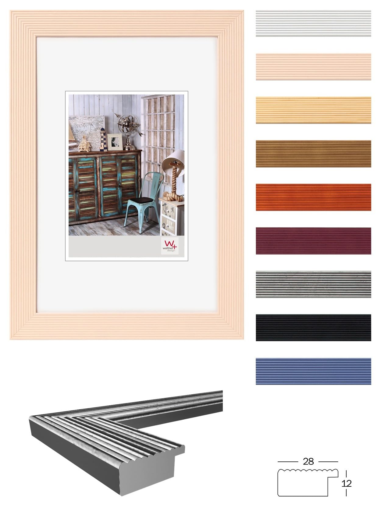 Walther Design Picture Frame White 18 x 24 cm Grado Wooden Frame HI824W