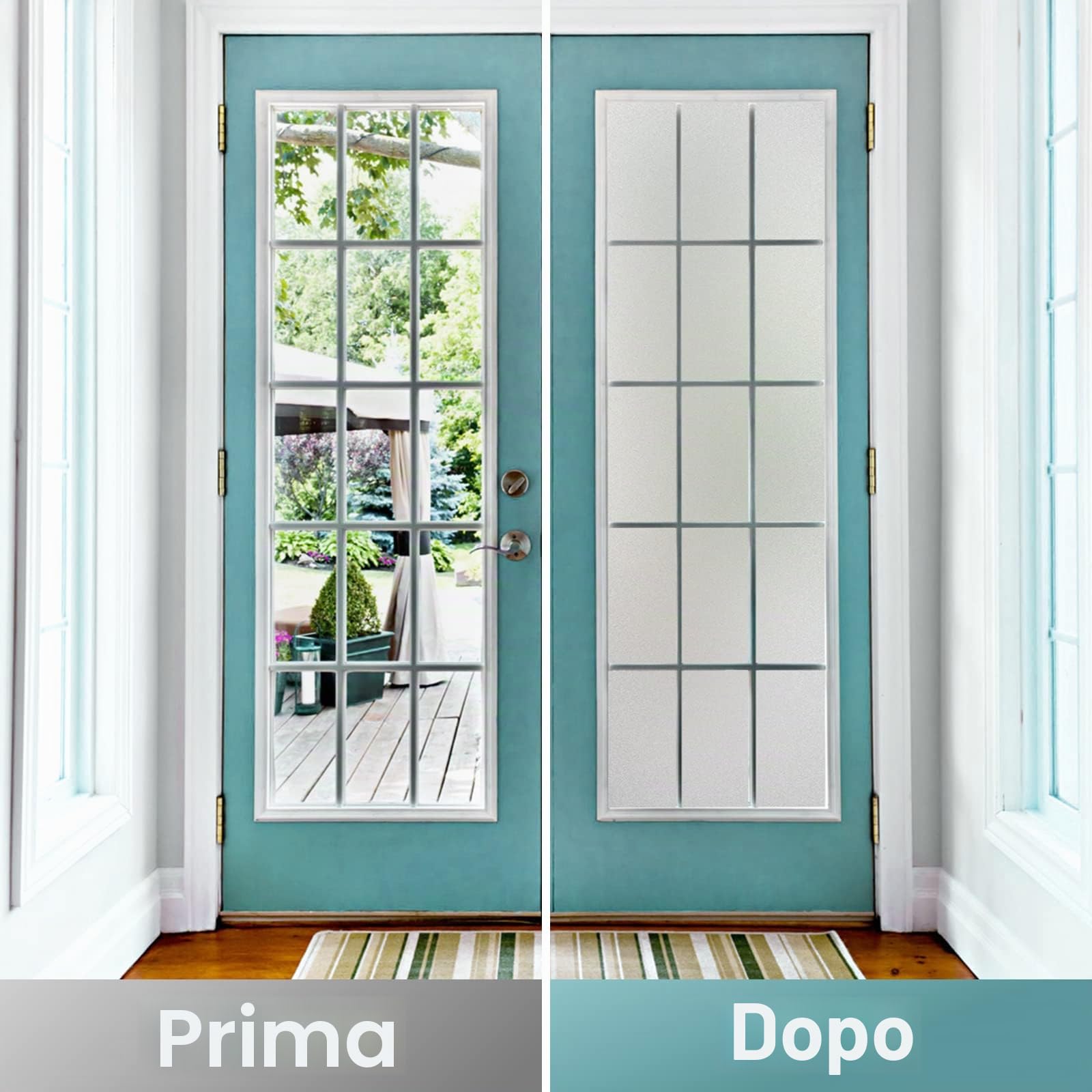 DOWELL Pellicola autoadesiva per finestre, opaca, 90 x 400 cm | Pellicola protettiva opaca per esterni e interni, adesiva, statica, per porte in vetro smerigliato