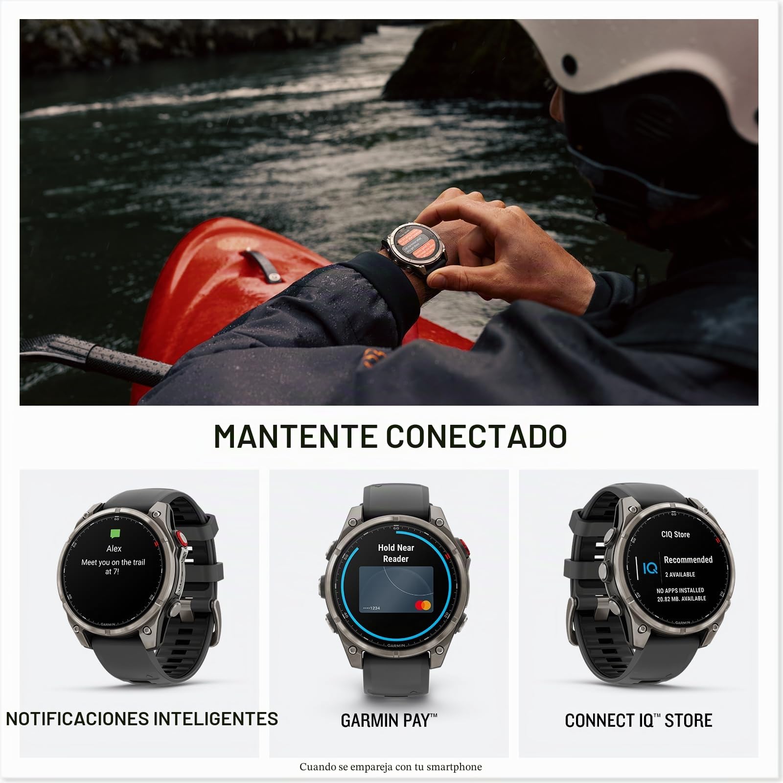 Garmin fēnix 8 Pro, 51 mm, Pantalla AMOLED, Reloj Inteligente GPS multideportivo Conectado Premium, tecnología inReach, Zafiro, Titanio con Correa de Silicona Grafito/Negra | Lente de zafiro, bisel de titanio, GPS multideporte, mensajería bidireccional sa