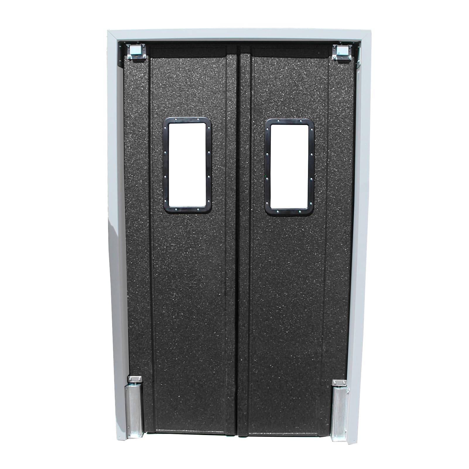 48” x 80” Pro Tuff Black Double Panel Commercial Kitchen Swing Traffic Door from Discount Commercial Doors