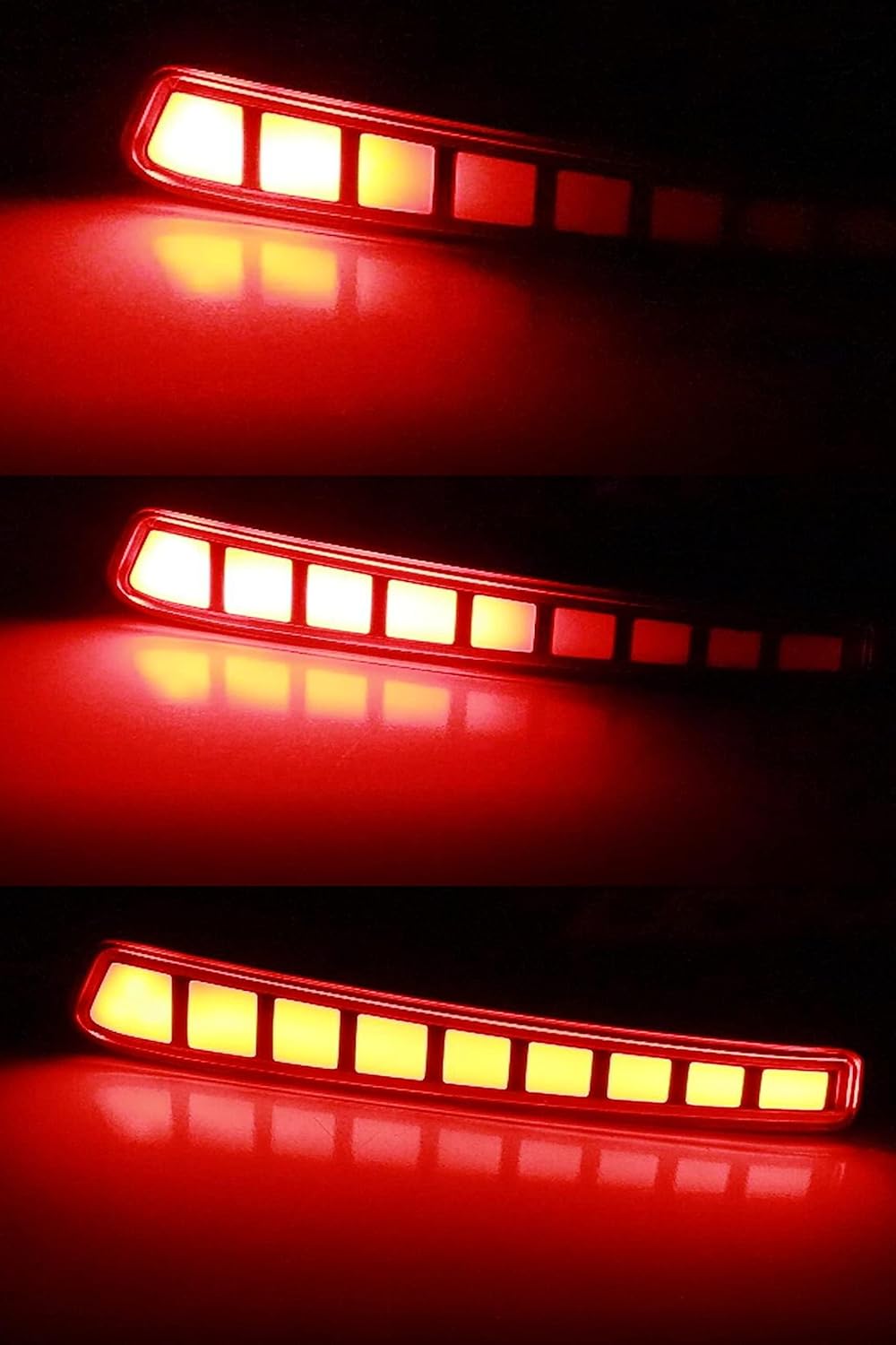 iJDMTOY Red Lens Full LED Bumper Reflector Lights Compatible with 2019-22 Toyota Corolla Sedan, Function as Tail, Brake & Rear Fog Lamps