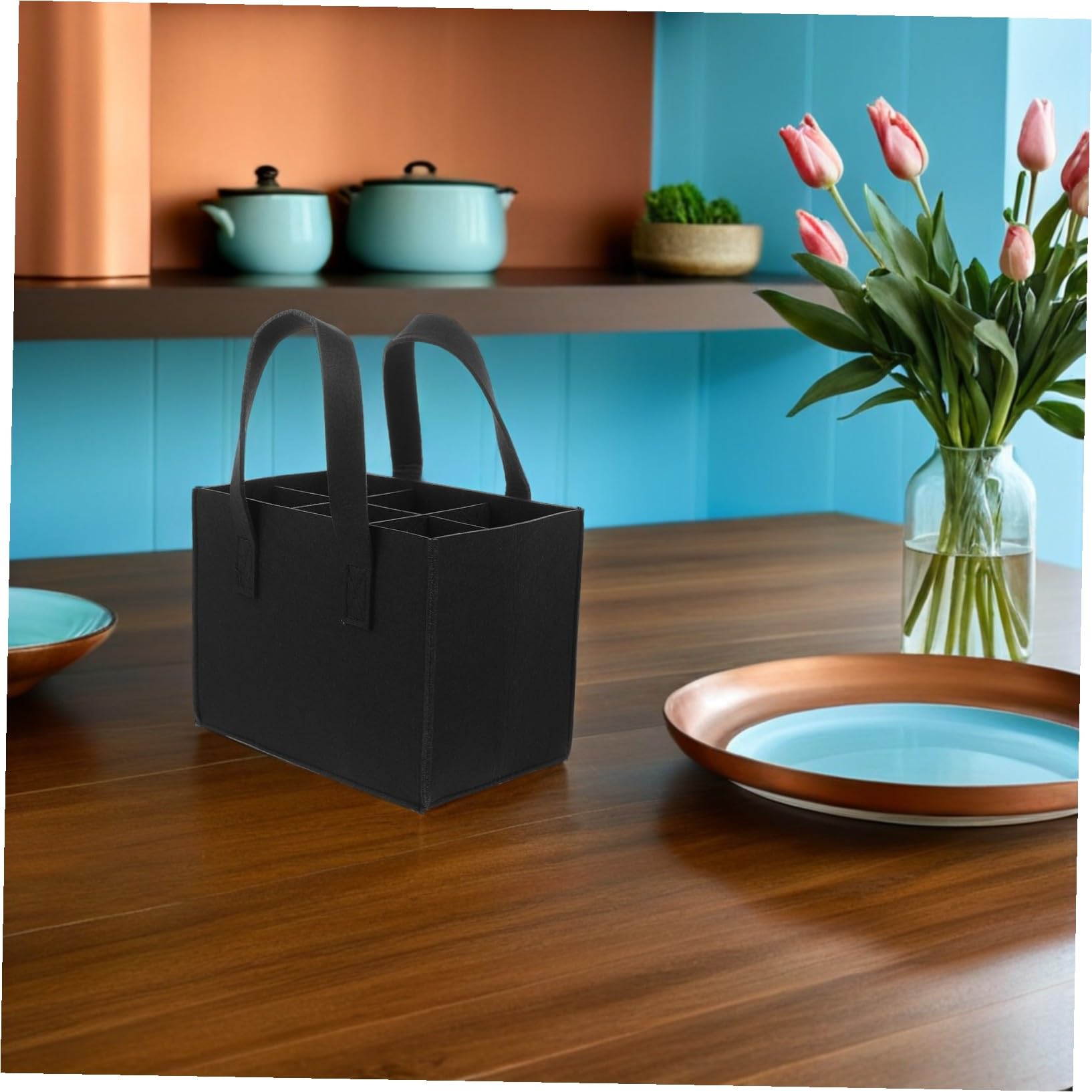 Bolsas de Fieltro para Botellas de Vino con Asas, 3 Piezas