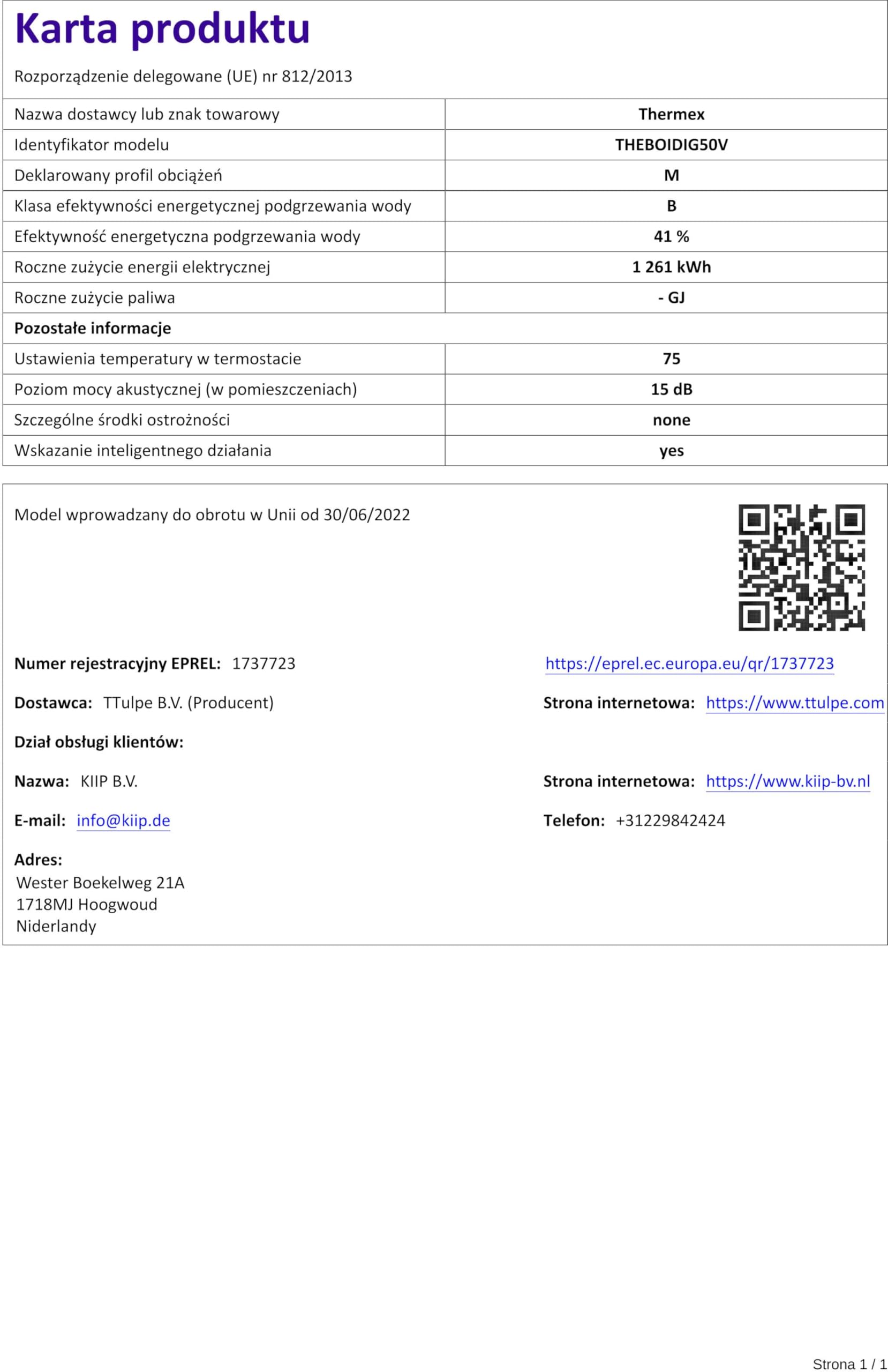 Thermex Digital Warmwasserspeicher, senkrecht WiFi (50 Liter)