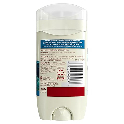 Miniatura 8 de Old Spice Desodorante para hombres, sin aluminio, aroma de mar profundo con elementos oceánicos, 3 onzas (paquete de 3)